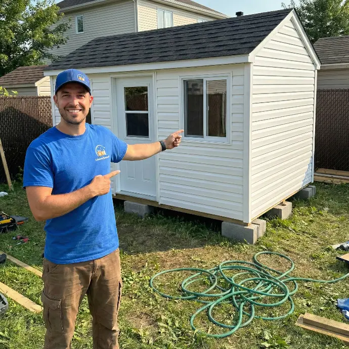 Réparation de cabanon - remplacement de plancher, revêtement et structure